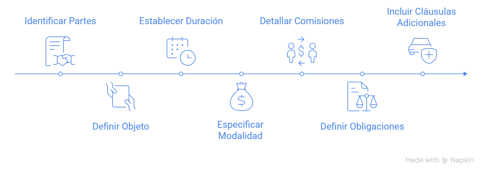 infografia que explica los elementos de un contrato de factoring a tener en cuenta
