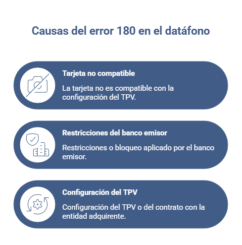 Motivos más comunes del error 180 en el TPV.